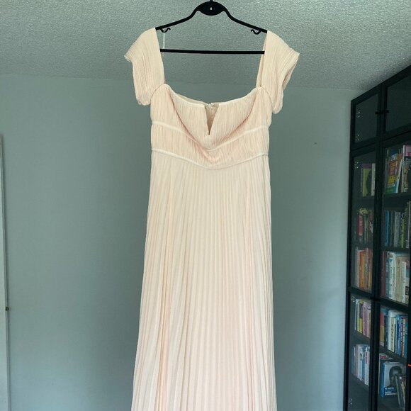 Boutique 1861 Pink Chiffon Off-Shoulder Dress – Size XL, NWT - Picture 2 of 14